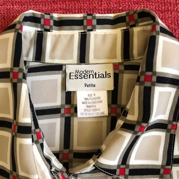 Multi-colored, button-down shirt, size 6P - Picture 3 of 4